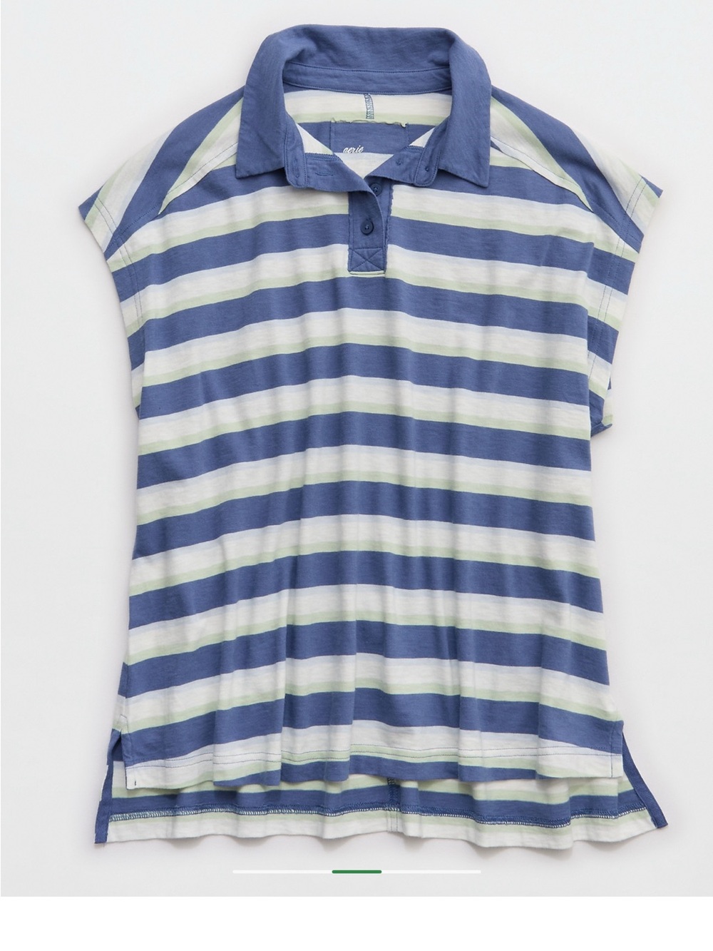 Aerie Happiest Oversized Polo T shirt- Marbled Blue